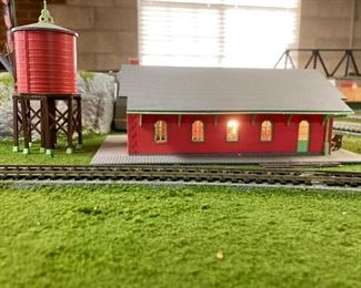 Assorted HO scale model train layout track and accessories