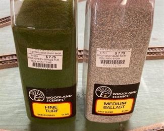 Assorted HO scale model train layout track and accessories