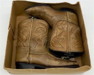 Vintage Acme toddler leather cowboy boots in box