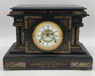 Antique cast iron mantel clock