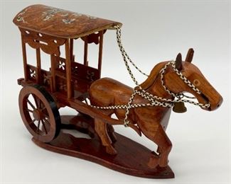 Vintage wooden horse and carriage