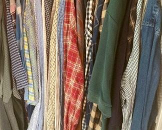 Assortment of men's and women's clothing, various name brands including: The North Face, Polo by Ralph Lauren, Bob Timberlake, Reed, Calvin Klein, Izod, Dickie's, and more