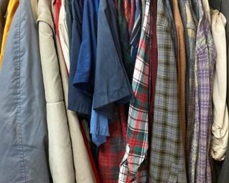 Assortment of men's and women's clothing, various name brands including: The North Face, Polo by Ralph Lauren, Bob Timberlake, Reed, Calvin Klein, Izod, Dickie's, and more