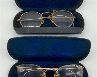 Assortment of vintage and modern eyeglasses