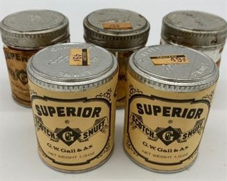 Vintage Superior Scotch Snuff cans