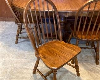 Keller oak dining table with six chairs
