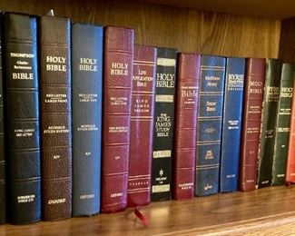 Holy Bibles (KJV, New KJV, Scofield Study System, New Scofield Study System, Life Application Bible, KJ Study Bible, Matthew Henry Study Bible, Ryrie Study Bible, The Amplified Bible)