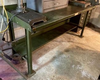 Vintage metal workshop table