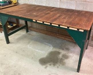 Vintage wood workshop table