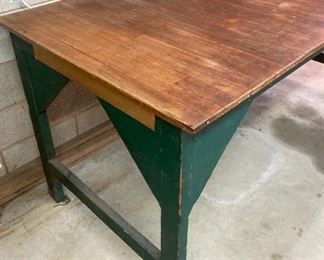 Vintage wood workshop table