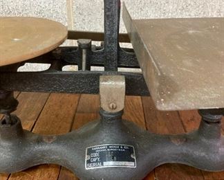 Antique Fairbanks Morse & Company scales with brass weights