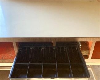 Mid-Century counter with cash register insert