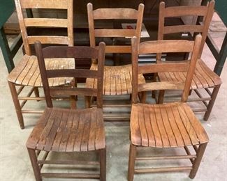 Vintage wooden ladderback chairs