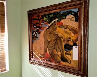 Pacific Islander Oil Painting - Illegible Signature