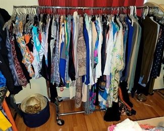 Clothing Primarily 70s On Better Clothing with a few older examples - Lots of great Blouses, Kimonos, Pants, Skirts, Sweaters and Jackets, Accessories - Mix of Sizes S-L; Some Mens, Some Production Pieces