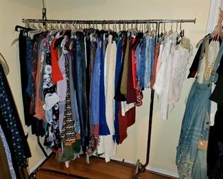 Clothing Primarily 70s On Better Clothing with a few older examples - Lots of great Blouses, Kimonos, Pants, Skirts, Sweaters and Jackets, Accessories - Mix of Sizes S-L; Some Mens, Some Production Pieces
