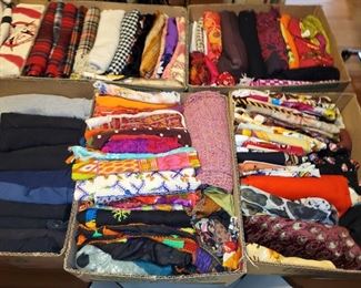 Clothing Primarily 70s On Better Clothing with a few older examples - Lots of great Blouses, Kimonos, Pants, Skirts, Sweaters and Jackets, Accessories - Mix of Sizes S-L; Some Mens, Some Production Pieces