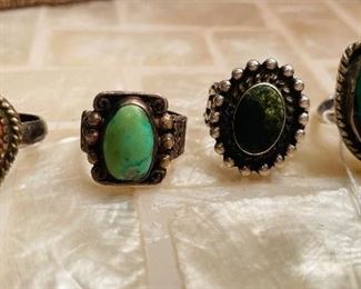 Some sterling Navajo rings