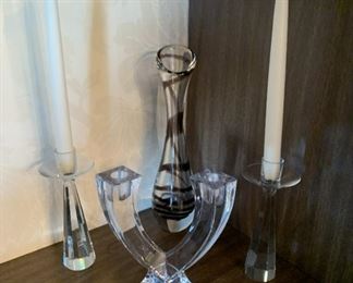 Sevres and other mid century crystal pieces