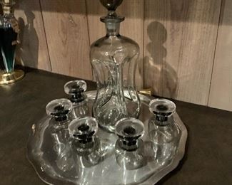 Vintage decanter with glasses