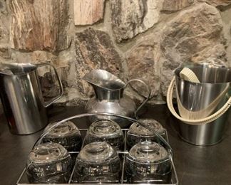 Fun vintage rock glasses with mid century stainless