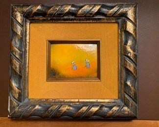 Enamel on copper framed art