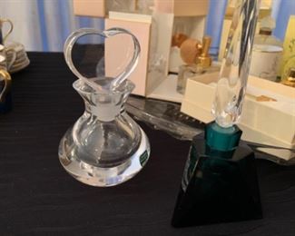 Orrefors and crystal perfume bottles