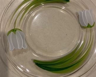 Hand painted plate set close-up