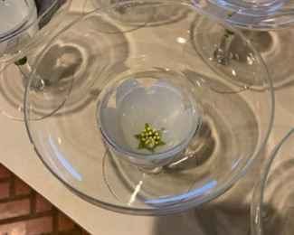 Hand painted glass set close-up