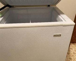 Small Kelvinator chest freezer in working condition.