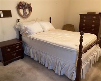 Thomasville full size bed and bedside table.