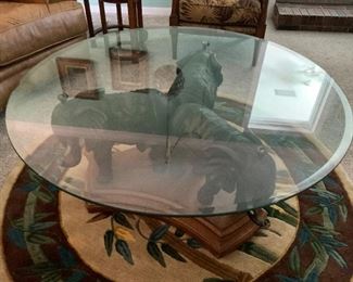 ELEPHANT GLASS TABLE.  VERY UNIQUE 