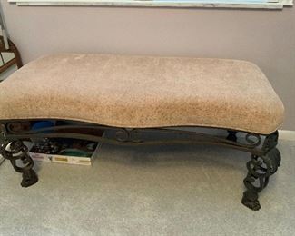IRON AND UPHOLSTERY BENCH