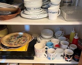 Corelle and dishes. Mugs
