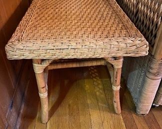 Small rattan side table. Measures 20” x 30” x 19” tall. Asking $75. 