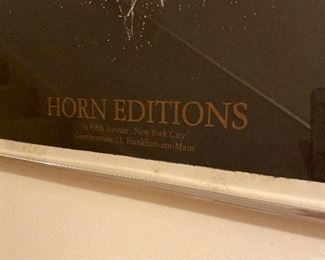 Framed Poster Johnny Friedlaender "Horn Editions Measures 20" x 30".  Asking $75. 