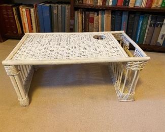White Wicker Rattan Breakfast Bed Tray in *excellent* condition. You will not find one in better condition "in the wild!" Asking $50. 