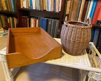 Wooden Office Tray asking $10. Double-handled basket in great shape! Asking $10. 
