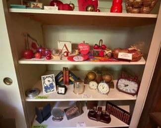 Apple decorations - baskets - desk clocks.