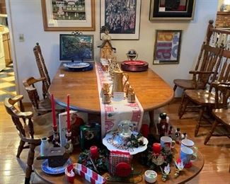 Christmas decorations and fine art.