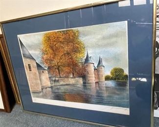 Loire Valley - France - Signed Limited Edition Lithograph. Framed Art Work.