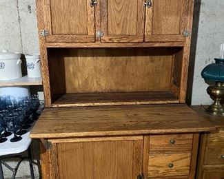 vintage hoosier cabinet hutch