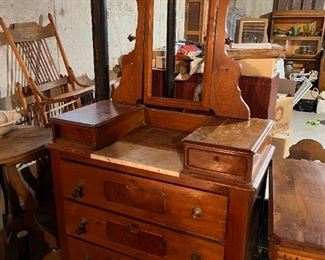 antique dresser with mirror, marble top