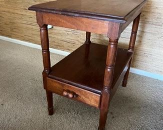 PAIR antique wood side tables (only one shown in photo)