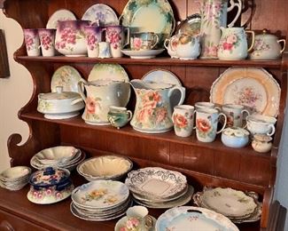 Painted porcelain serving ware and plates