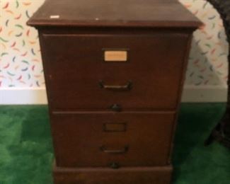 Two drawer oak file cabinet $700