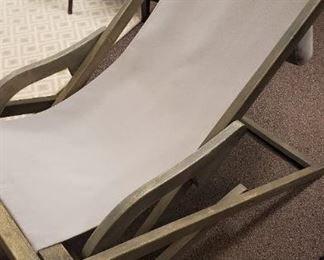 Canvas/Teak Slingback chair - have 2