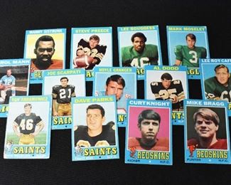 13 Topps 1971 Football Trading Cards