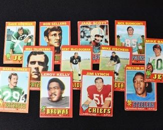 12 Topps 1971 Football Trading Cards