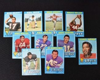 10 Topps 1971 Football Trading Cards